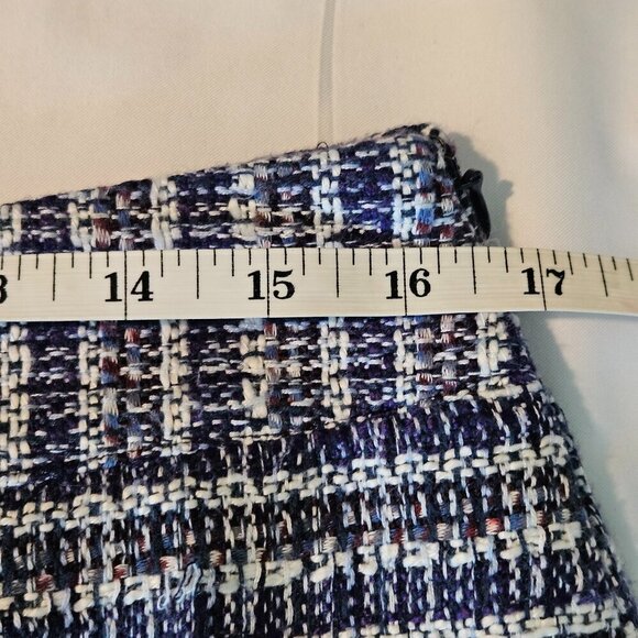 LOFT tweed mini skirt zip pocket 0p - Picture 6 of 9